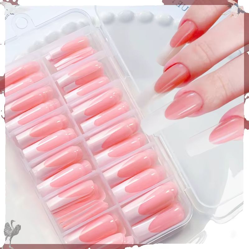 120Pcs Glossy Pink French Pres - Nail Art Press On 评论和价格