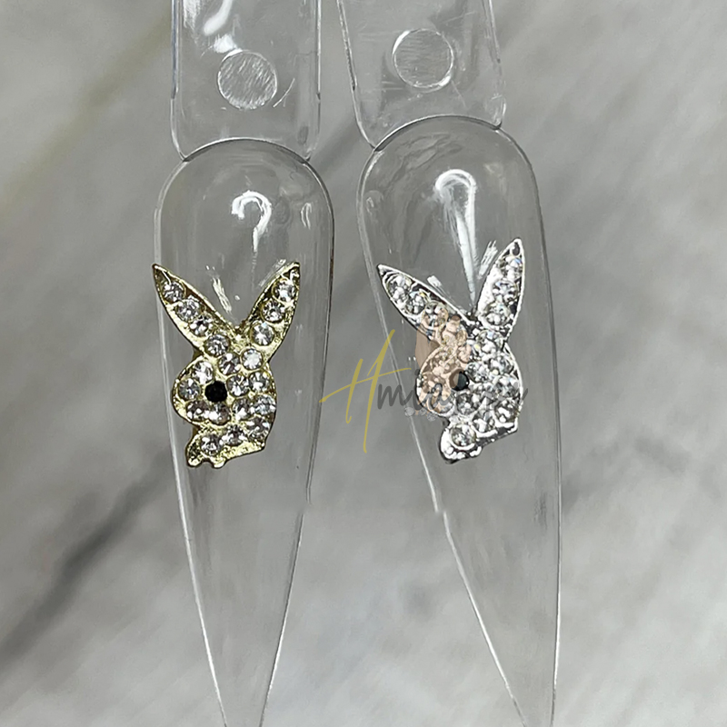 3D Bunny Heads Nail Charms Dec - Nail Art Valentines Day 评论和价格