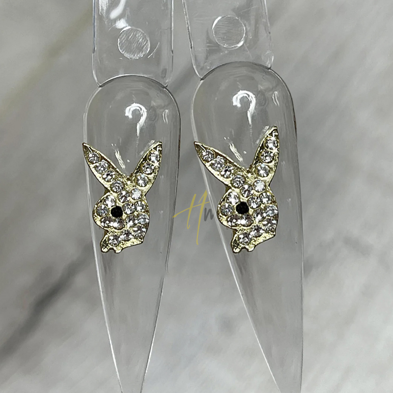 3D Bunny Heads Nail Charms Dec - Nail Art Valentines Day 评论和价格