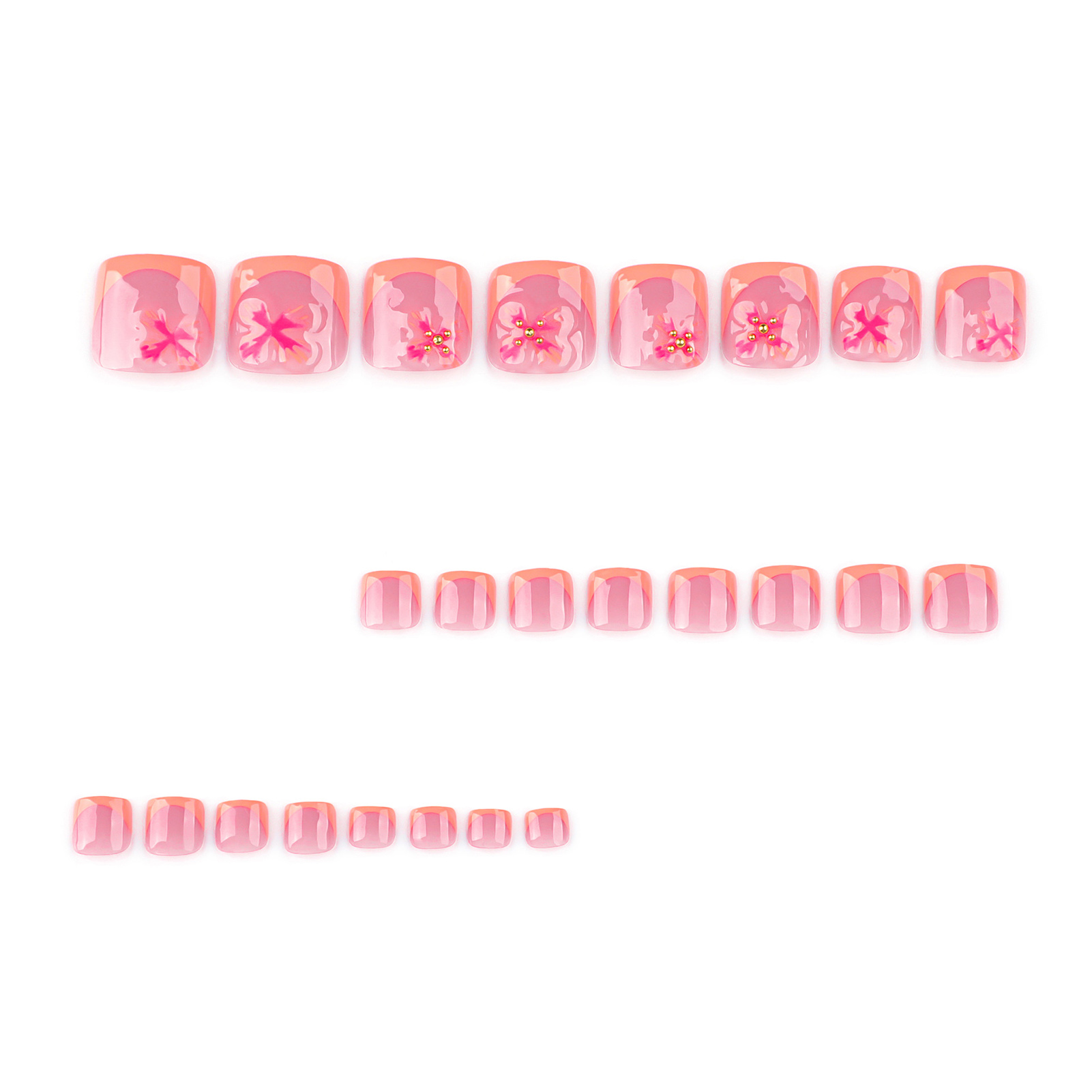 24pcs Charming Flower Pattern  - Nail Art Press On 评论和价格
