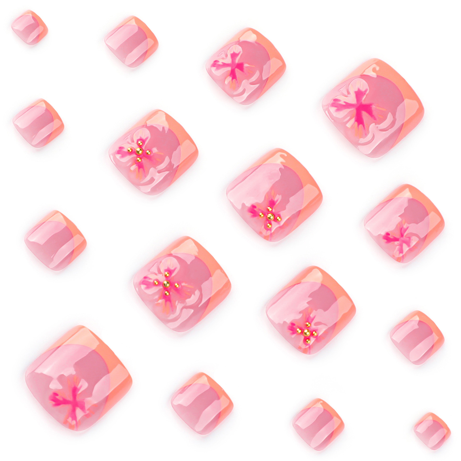 24pcs Charming Flower Pattern  - Nail Art Press On 评论和价格